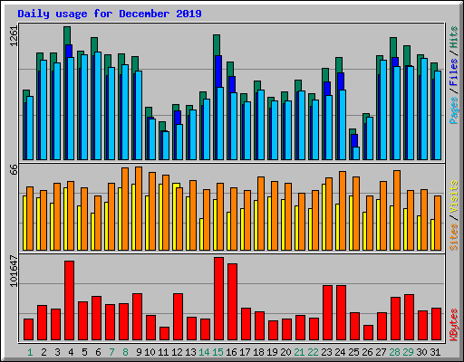 Daily usage for December 2019