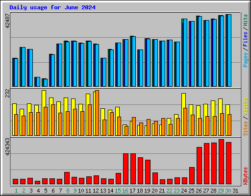 Daily usage for June 2024