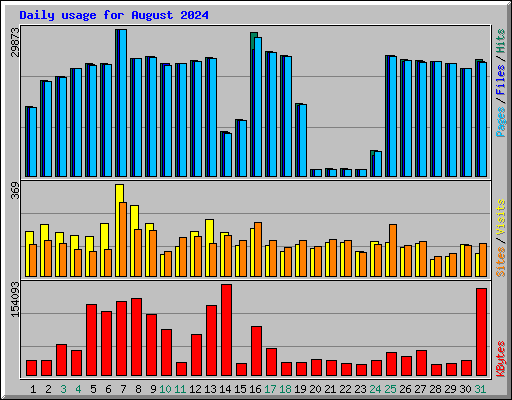 Daily usage for August 2024