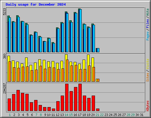 Daily usage for December 2024