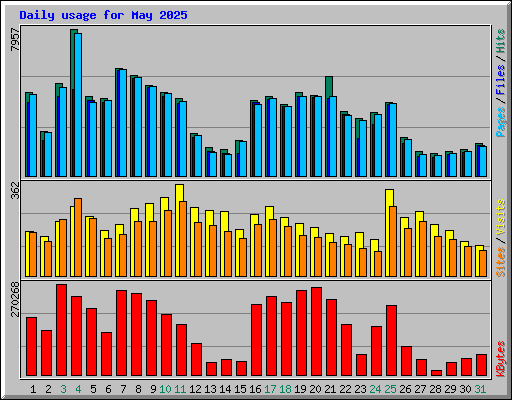 Daily usage for May 2025