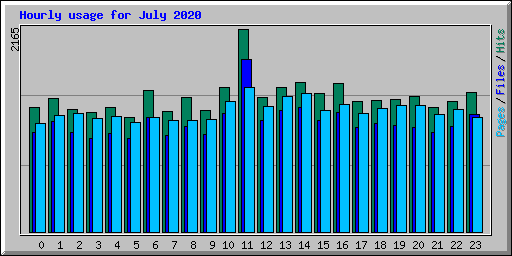 Hourly usage for July 2020