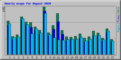 Hourly usage for August 2020
