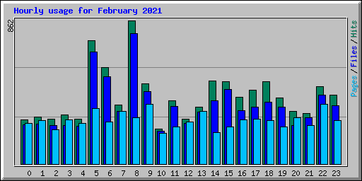 Hourly usage for February 2021