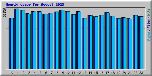 Hourly usage for August 2023