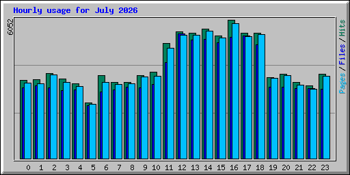 Hourly usage for July 2026